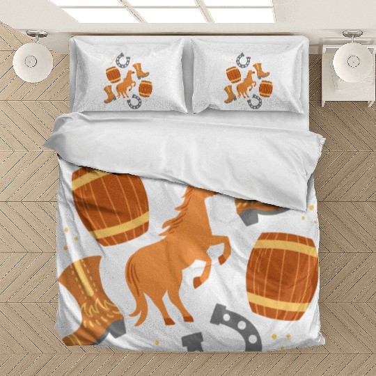 Cowboy Horse Riding Barrel Racing Bedding Sets