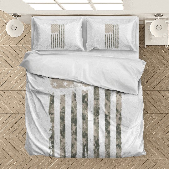 Camouflage American Flag Desert Camo USA Flag Bedding Sets