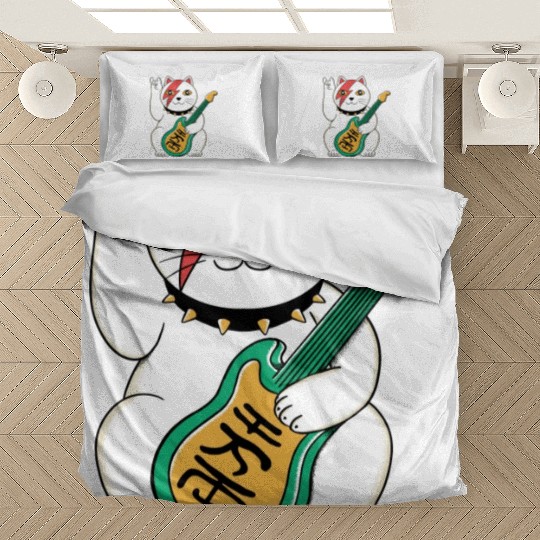 Lucky Cat Guitar Guitarist Bedding Sets
