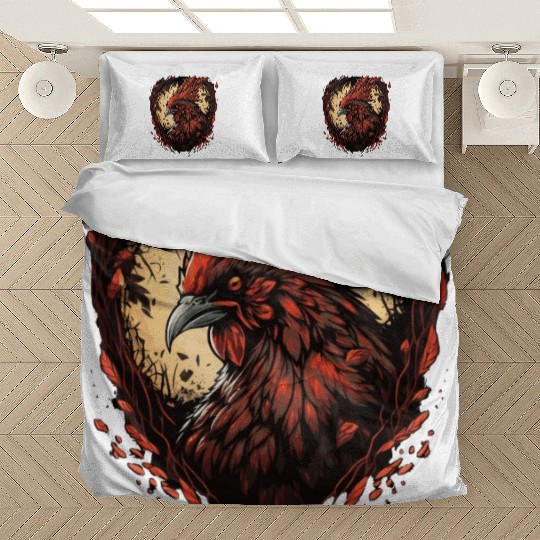 Funny Horror Chicken True Crime Farm Animal Phobia Bedding Sets