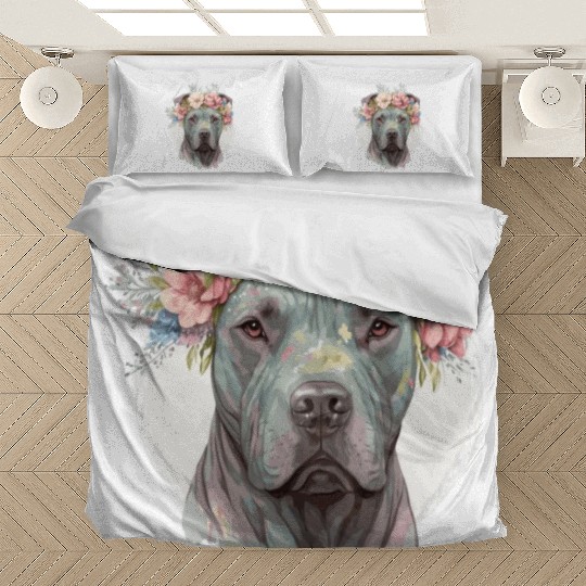 Cute Cane Corso Flower Crown Pet Dog Puppy Bedding Sets