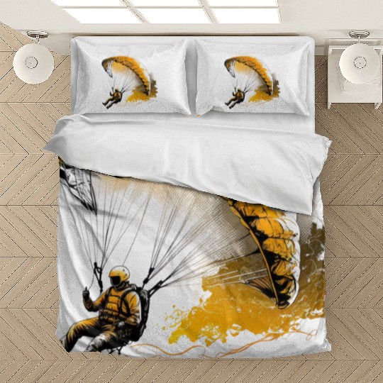 cool paraglider in action Bedding Sets