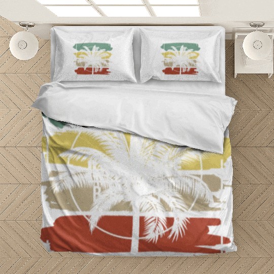 Ilha Grande Brazil Artistic Palm Tree Retro Bedding Sets