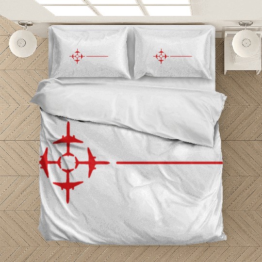 aerospace engineering text, aircraft logo Bedding Sets