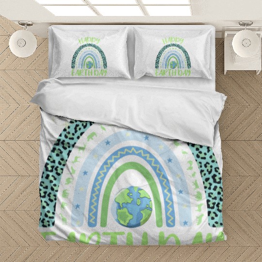 Happy Earth Day Quote With Unique illustration Bedding Sets