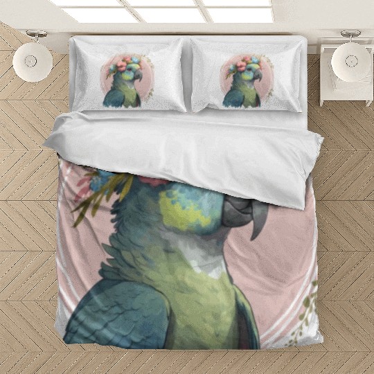 Cute Hahn's Macaw Bird Flower Crown Pet Birds Bedding Sets