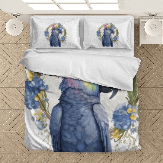 Cute Hyacinth Macaw Parrot Bird Flower Crown Pet B Bedding Sets