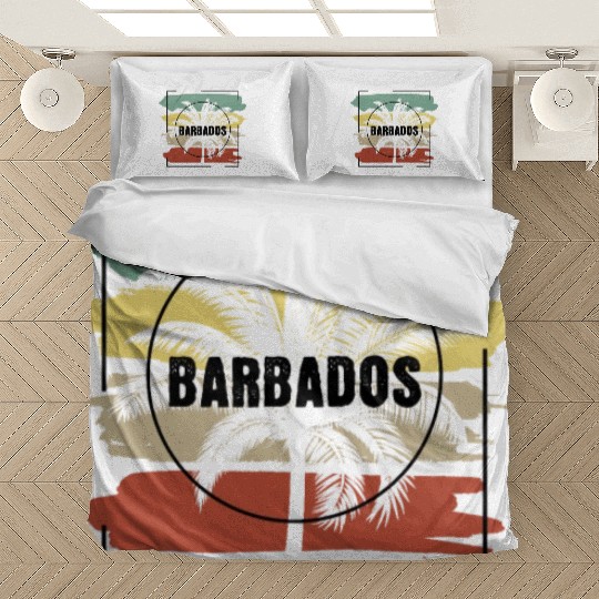 Barbados Palm Tree Retro Artistic Bedding Sets