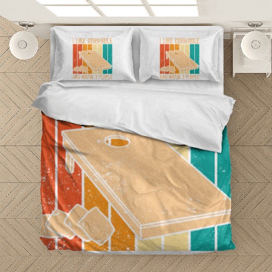 Funny Cornhole Retro Bedding Sets