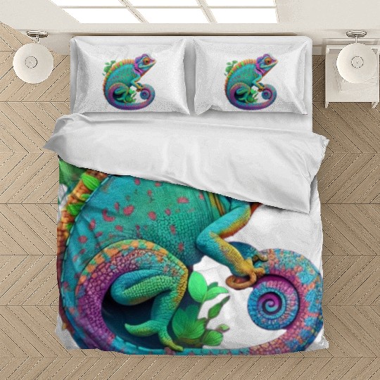 Cute Chameleon is a colorful beautiful Cute animal Bedding Sets