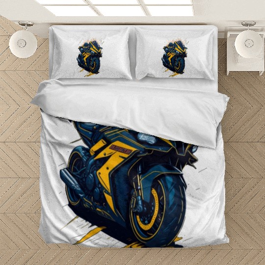 Illustration sport motorcycle Bedding Sets