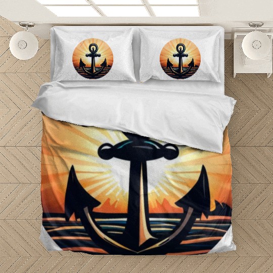 Anchor in the sunset Bedding Sets