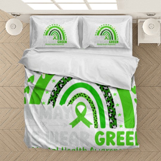 Mental Health Awareness Matters We Wear Green Ment Bedding Sets