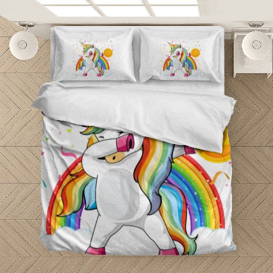 Dabbing Unicorn Bitcoin Sarcastic Cryptocurrency Bedding Sets