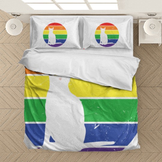 Rainbow Cat Gay LGBTQ Rainbow LGBT Pride Month Bedding Sets