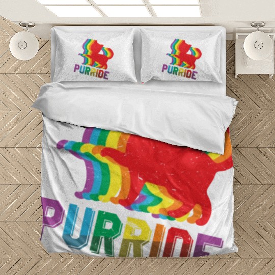 Cute Cat Gay LGBTQ Rainbow LGBT Pride Month Bedding Sets