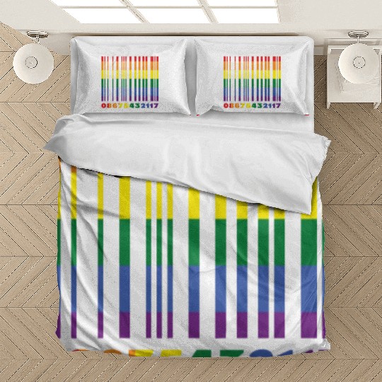 Bar Code Gay LGBTQ Rainbow LGBT Pride Month Bedding Sets