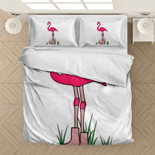 Flamingo with boots art animal print bird pink Bedding Sets