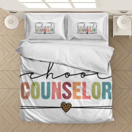 School Counselor Guidance Teacher Leopard Heart137 Bedding Sets