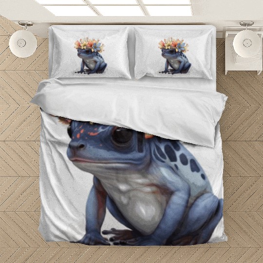 Cute Poison Dart Frog Flower Crown Amphibian Lover Bedding Sets