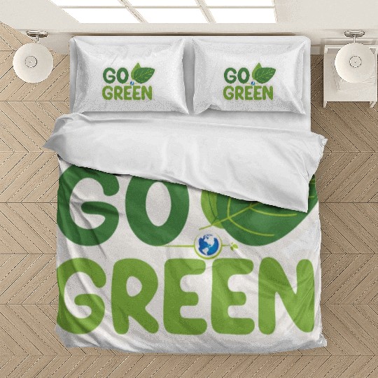 Go Green Earth Day design . Bedding Sets