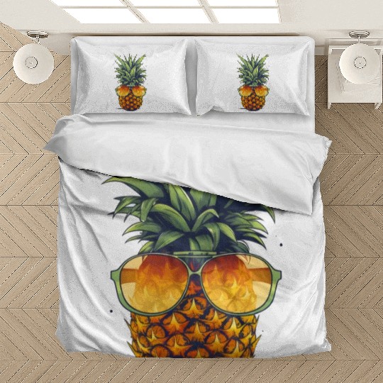 An adorable pineapple, wearing sunglasses Bedding Sets