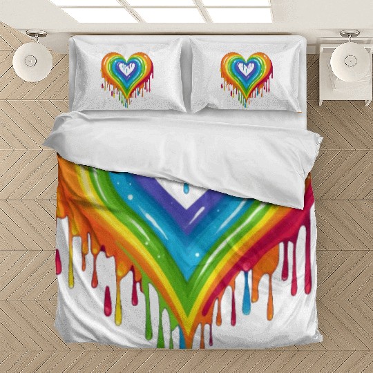 Queer Pride: Colorful Heart for LGBT, Supporting Bedding Sets