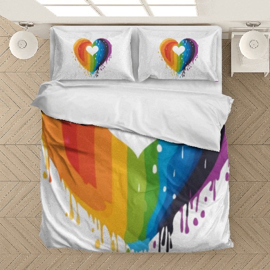LGBTQ+ Allies: Rainbow Heart, Celebrating Bedding Sets