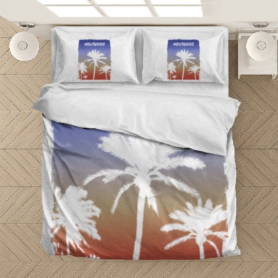 Hollywood California Sunset Vacation Souvenir Bedding Sets