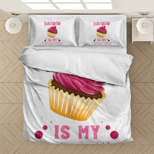 Baking Is My Superpower Delicious Cupcake Baker Bedding Sets