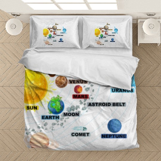 Solar System Planets Astronomy Space Science Girls Bedding Sets