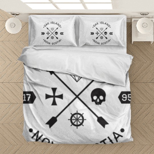 Oak Island Knights Templar Skull Arrows Bedding Sets