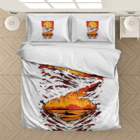 Dirt Bike Jumping Dirt Mound Motorcycle Biker Bedding Sets