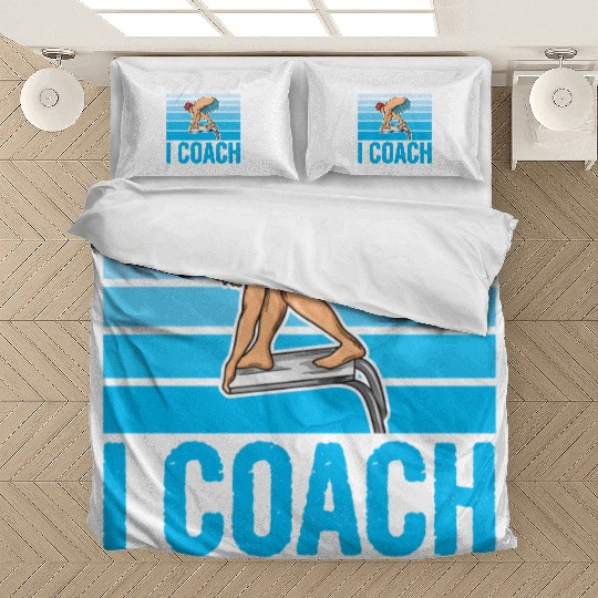 Swimming Design For A Swim Coach Bedding Sets