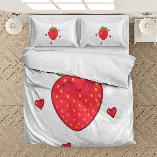 Strawberry Love Lover Fruit Smiling Farmer Greengr Bedding Sets
