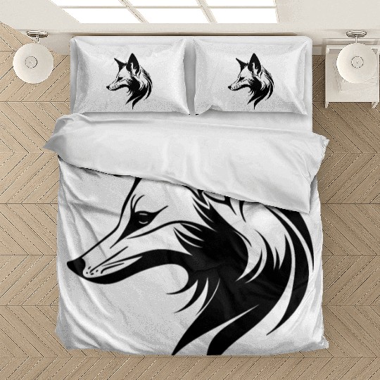 Fox Portrait In Flowing Lines Style Bedding Sets
