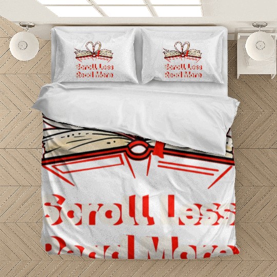 Scroll Less Read More Bookworm Reading Book Lover Bedding Sets