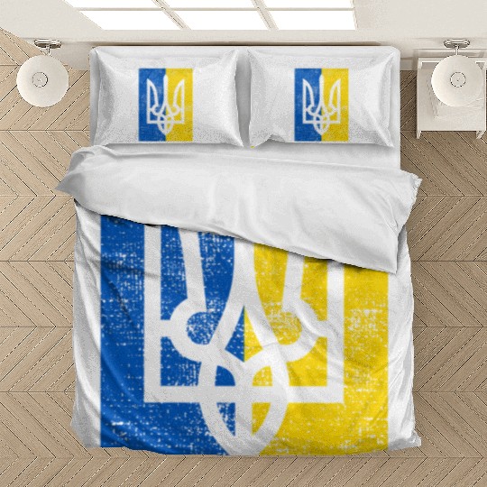 Ukraine Ukraina Ukrainian Flag On Back Bedding Sets
