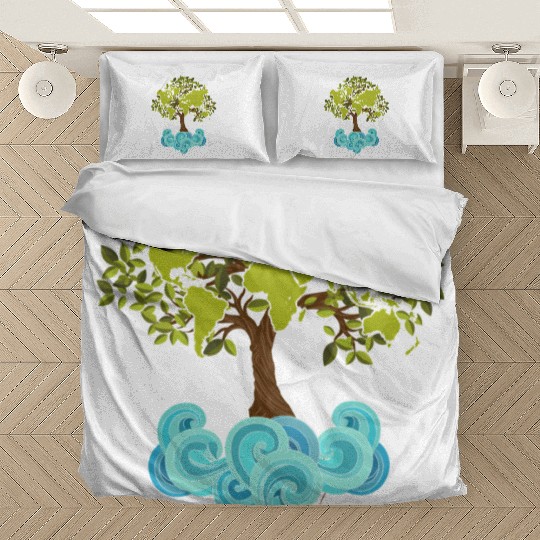 Trees Plants Waves Nature Earth Day Bedding Sets