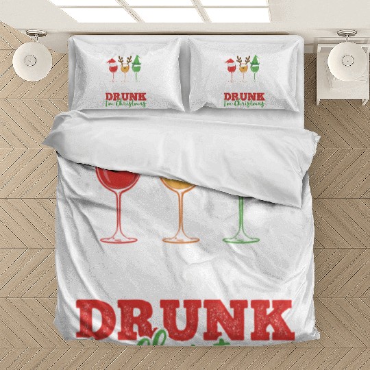 Wine Drinking Pajama Merry Drunk I'M Bedding Sets