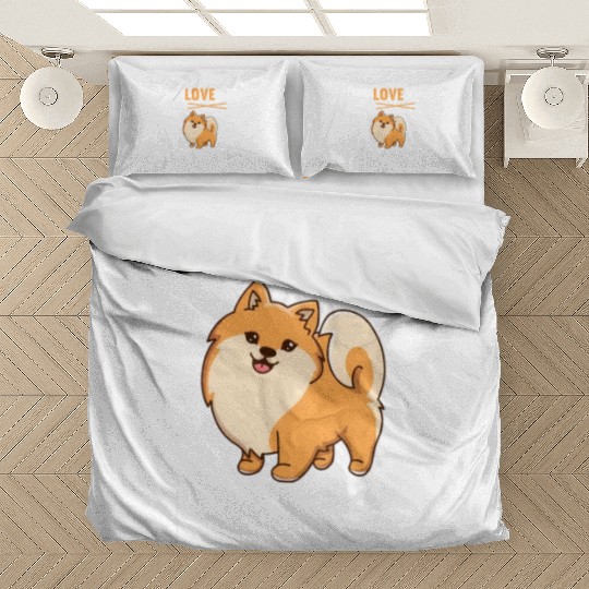 I Love My Husband Pomeranian Bedding Sets