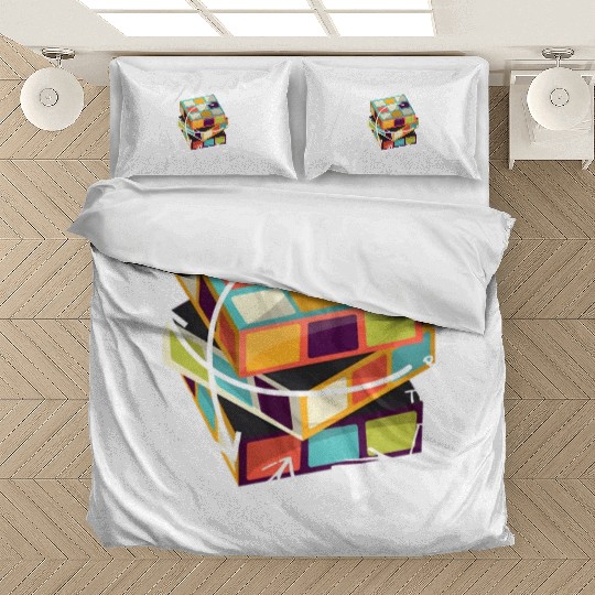 Competitive Puzzle Cube Math ed Cubing 80'S Toy Bedding Sets