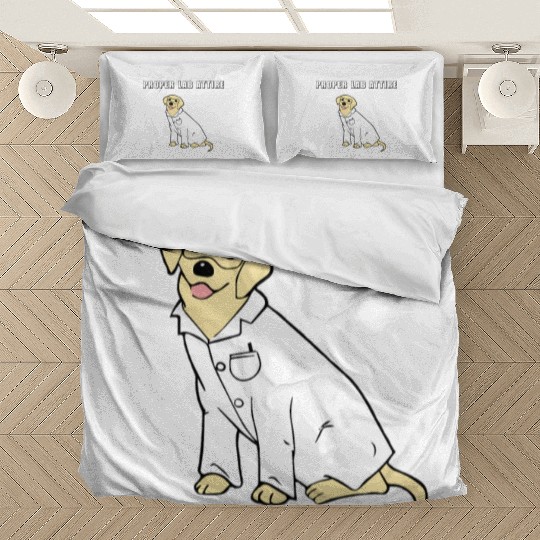 Proper Lab Attire Laboratory Dog Pun Science Bedding Sets