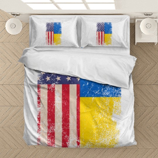 Ukrainian American Flag Ukraine Usa Roots Bedding Sets