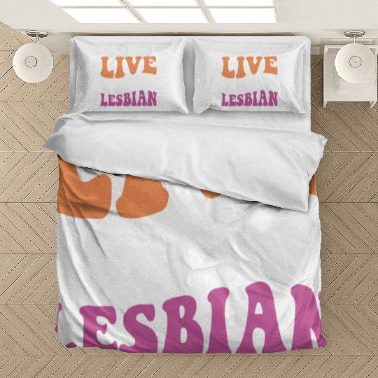 Live Laugh Lesbian LGBT Lesbians Pride Month Bedding Sets