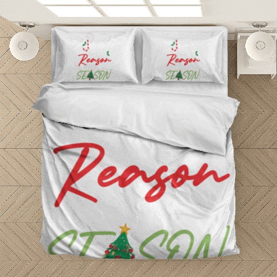 Jesus Is The Reason For The Season Candy Cane Bedding Sets