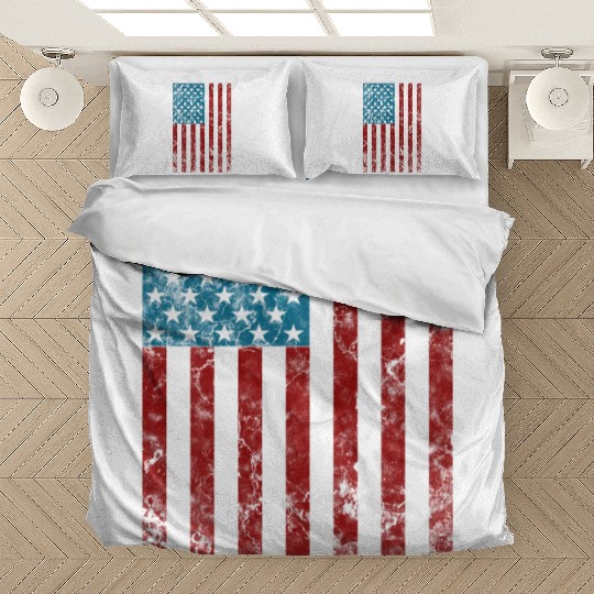 July 4Th Distressed Patriotic American Flag Bedding Sets