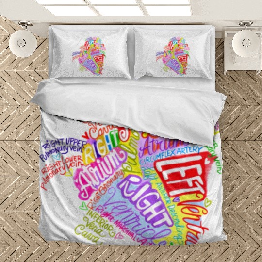 Anatomical Heart Word Graffiti Bedding Sets