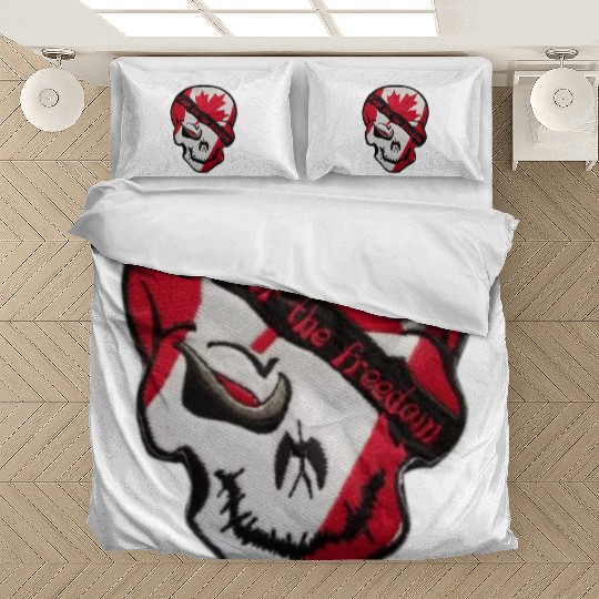 Canada flag skull Fight for the freedom Bedding Sets