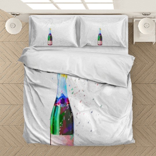 Champagne Bottle Sparks Bedding Sets